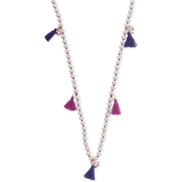 INC International Concepts Gold-Tone Wooden Bead & Tassel Necklace  $34 - Picture 1 of 1